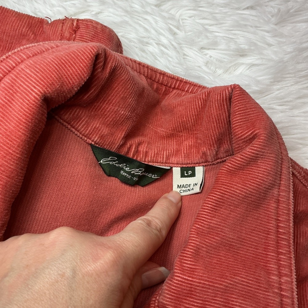 Eddie Bauer Women's Long Sleeve Large Petite Corduroy outdoor outfitter Jacket - Picture 2 of 9